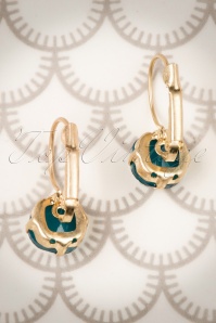 Lovely - Vintage Lucinda oorbellen in groenblauw 3