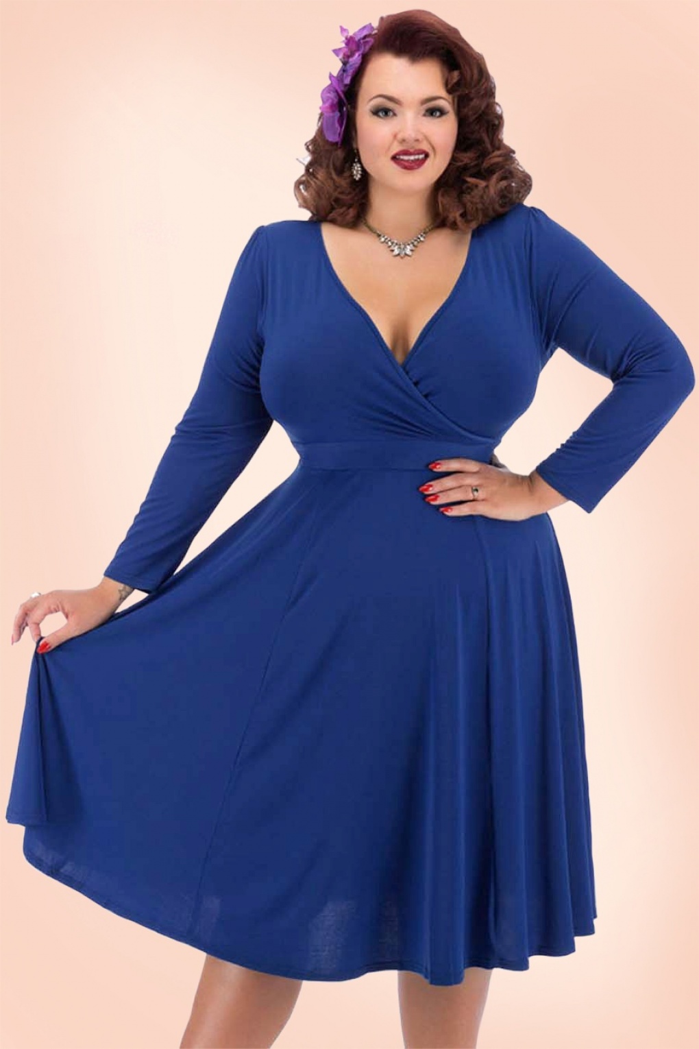 50s-lyra-long-sleeves-dress-in-cobalt-blue