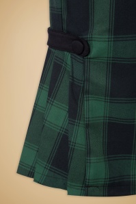 Vixen - 40s Agnes Tartan Pencil Skirt in Green 11