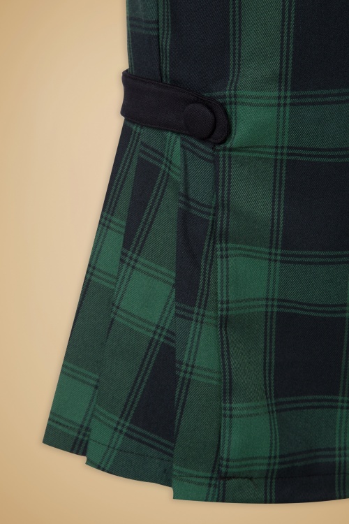Vixen - 40s Agnes Tartan Pencil Skirt in Green 11