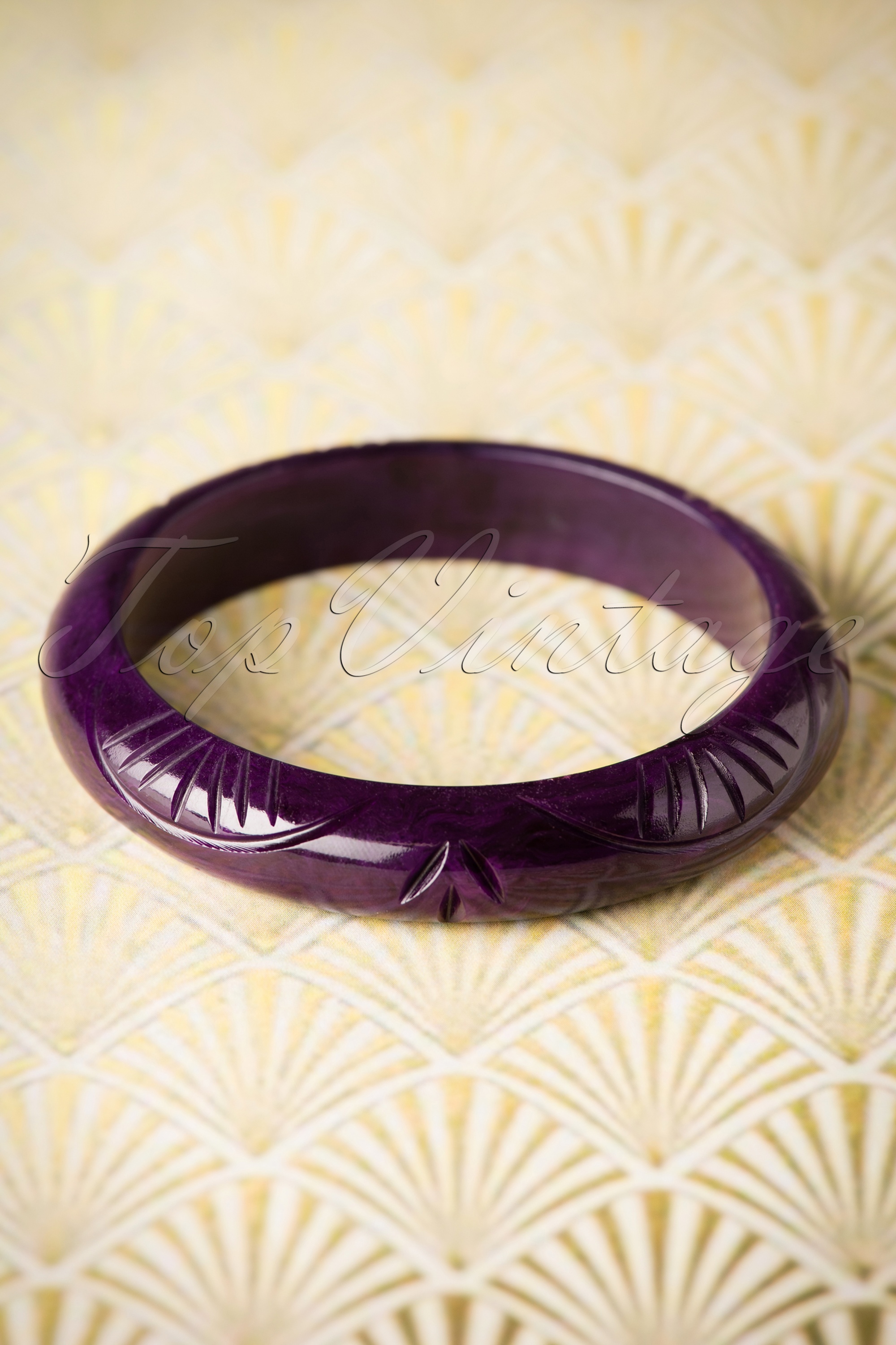 Splendette - Exclusief TopVintage ~ Ellie Midi gesneden armband in diep paars