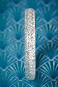 Splendette - TopVintage Exclusive ~ 20s Fedora Midi Glitter Bangle in Silver 2