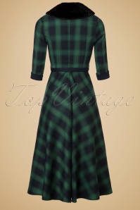Vixen - Lola Tartan Swing Dress Années 1940 en Vert 13