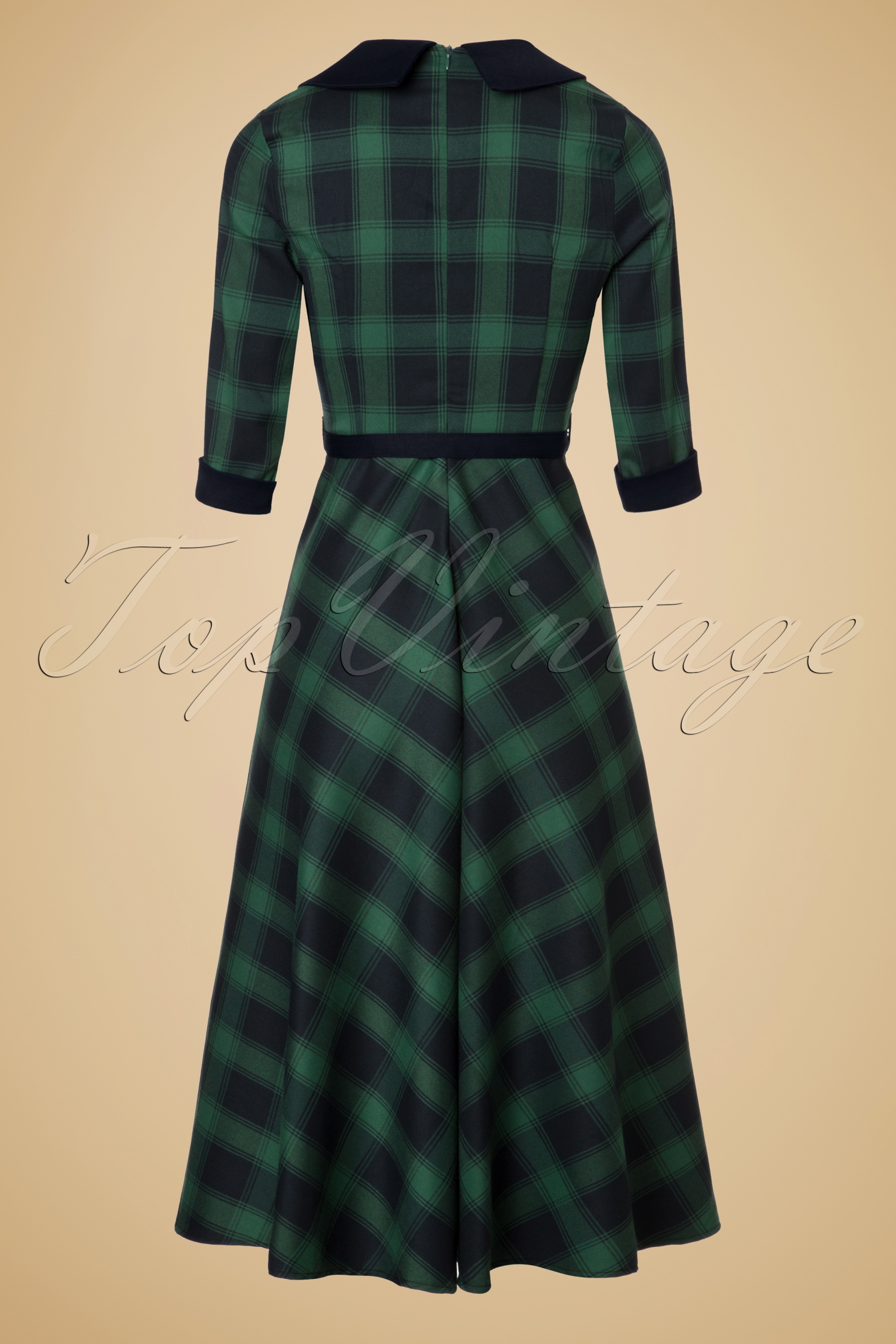 Vixen - Lola Tartan swingjurk in groen 14