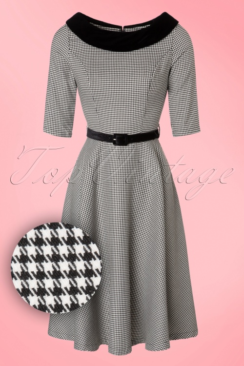 Bunny - 40s Jackson Houndstooth Dress in Black and White 2