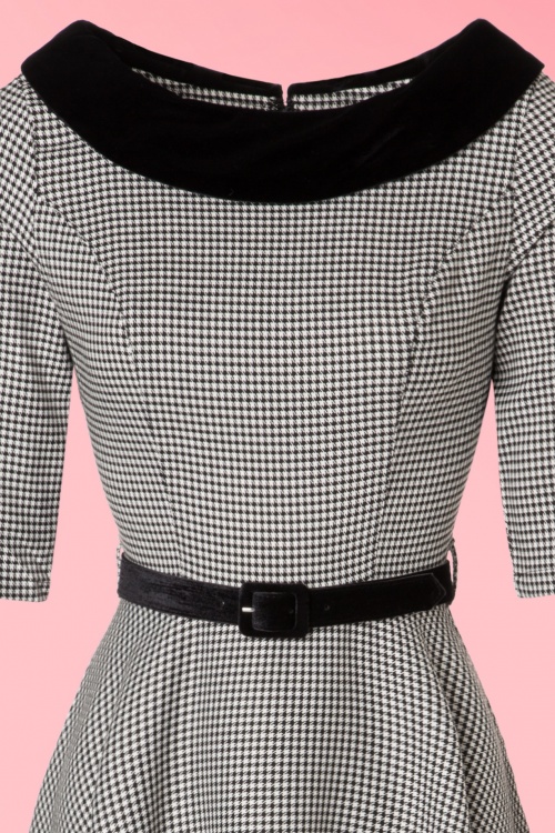 Bunny - 40s Jackson Houndstooth Dress in Black and White 3