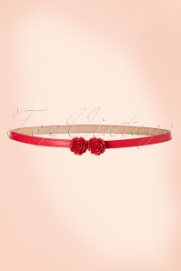 Collectif Clothing - 50s Sally Patent Belt in Red