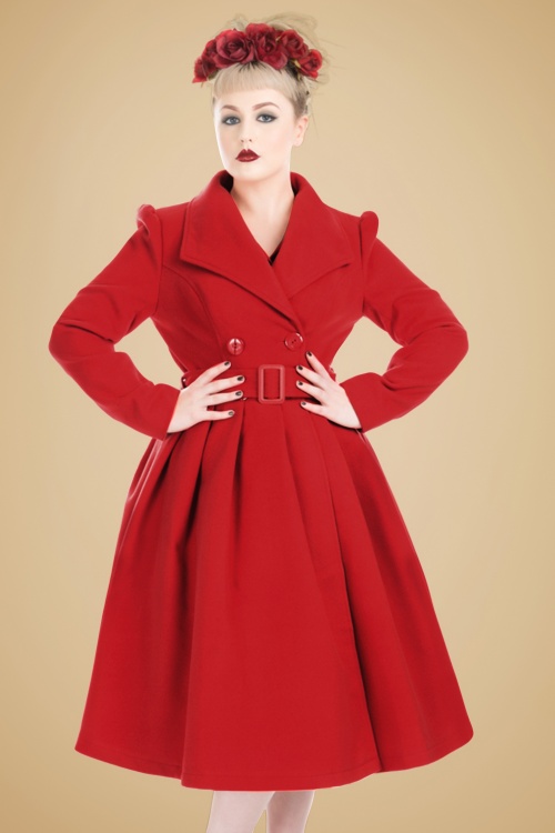 50s Rita Swing Coat in Bright Red