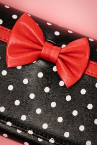 Banned Retro - 50s Carla Bow Polka Purse in Black and Red 2