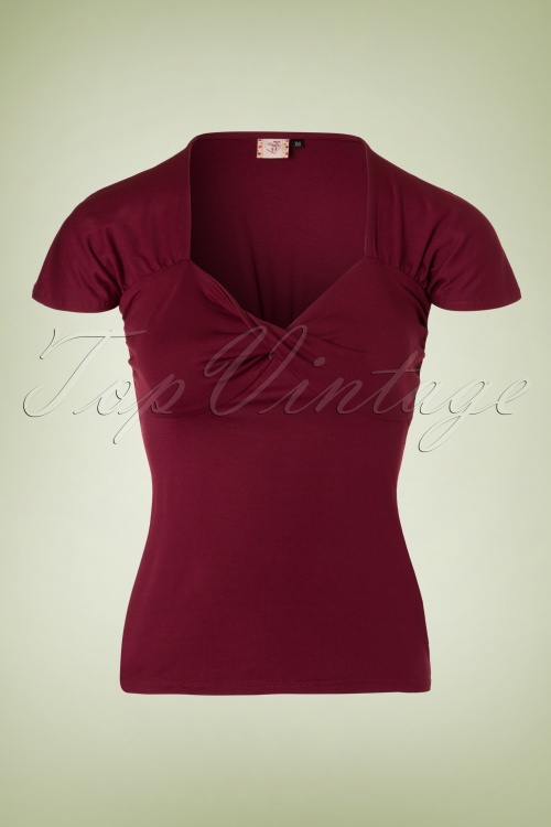 Dancing Days by Banned She Who Dares Shirt in Burgundy 110 20 19732 20161011 0004W