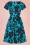 Lady V by Lady Vintage - Eloise swingjurk met bloemenprint in groenblauw 5