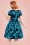 Lady V by Lady Vintage - Eloise swingjurk met bloemenprint in groenblauw 4
