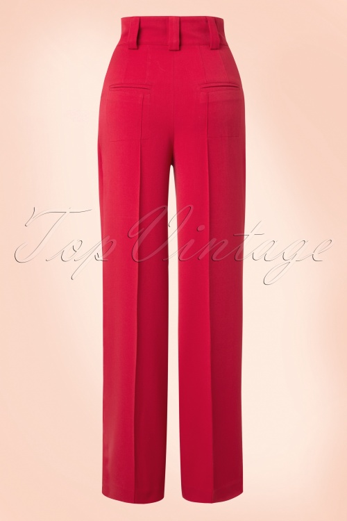 Miss Candyfloss - 40s Melissa Trousers in Red 2