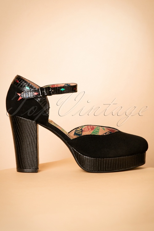 Miss L-Fire - 70s Christie Leather Pumps in Black