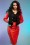 Collectif Clothing - 50s Britney Rose College Jacket in Black and Red 3