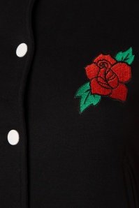 Collectif Clothing - Britney Rose College Jacket Années 1950 en Noir et Rouge 4