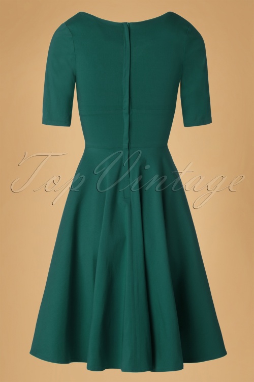 Collectif Clothing - 50s Trixie Doll Swing Dress in Teal 7