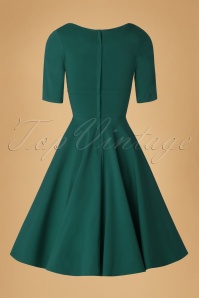 Collectif Clothing - Trixie Doll Swing Dress Années 50 en Bleu sarcelle 6