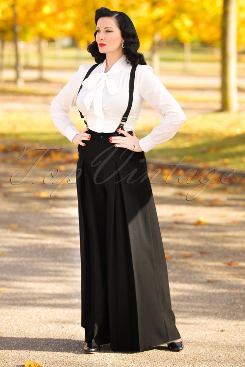 Vixen - 40s Rebecca Trousers in Coffee