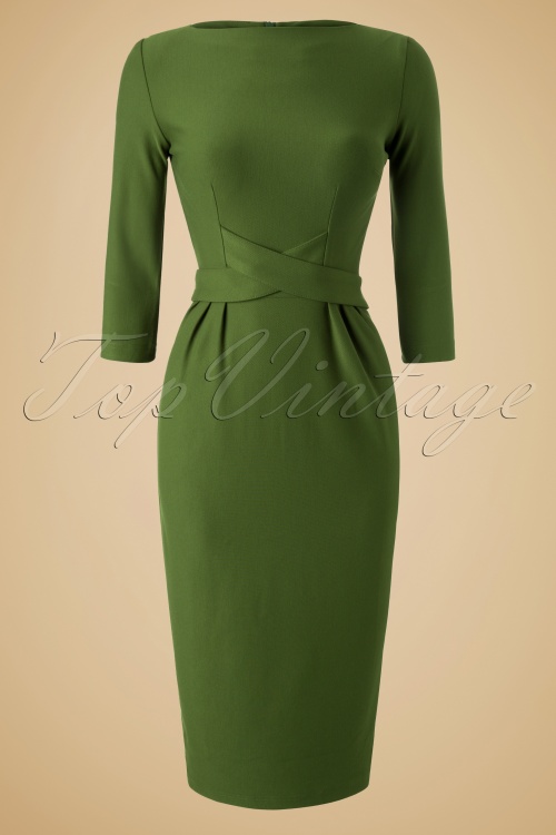 Tatyana - 60s Vickie Criss Cross Dress in Vintage Green 2