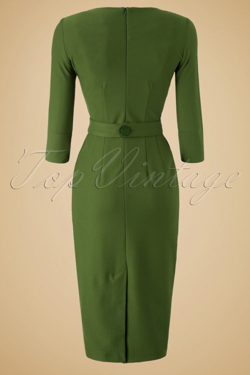 Tatyana - 60s Vickie Criss Cross Dress in Vintage Green 5
