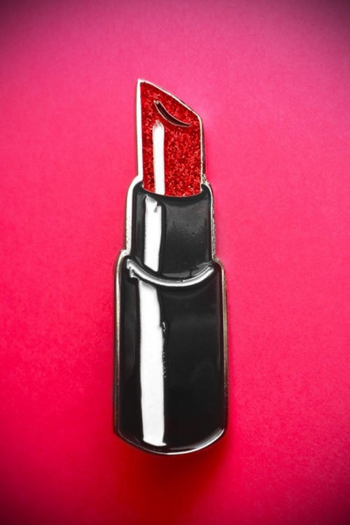 Vixen by Micheline Pitt - Exclusief voor TopVintage ~ Vixen Vintage Lipstick Pin in rood