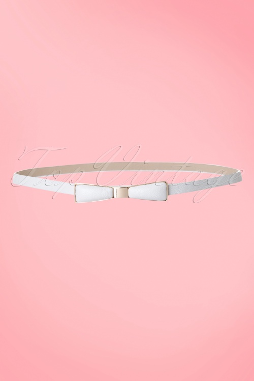 Tatyana - 60s Bow Belt in Gold and White