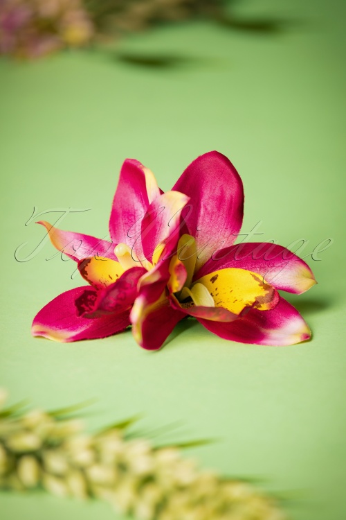 Lady Luck's Boutique - Dubbele orchidee dubbele mooie haarclip in crème