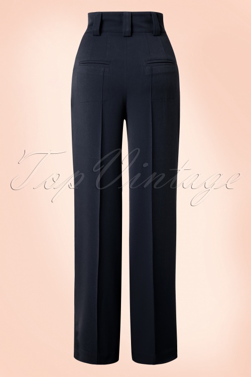 Miss Candyfloss - 40s Melissa Trousers in Navy 2