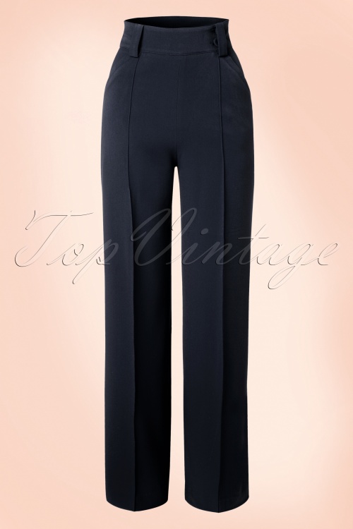 Miss Candyfloss - 40s Melissa Trousers in Navy