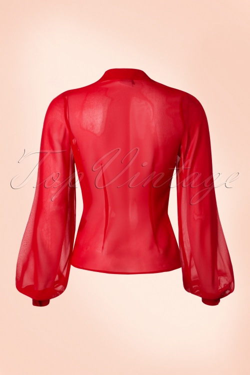 Bunny - 40s Lynn Blouse in Red 2