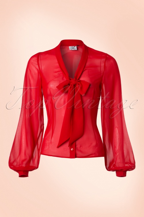 Bunny - 40s Lynn Blouse in Red