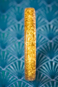 Splendette - TopVintage Exclusive ~ 20s Fedora Midi Glitter Bangle in Pale Gold 2